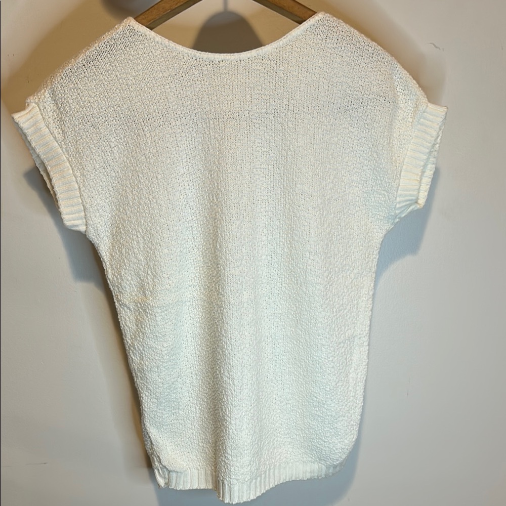 Knit white Textured Lauren Top